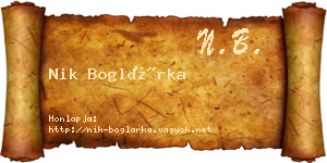 Nik Boglárka névjegykártya